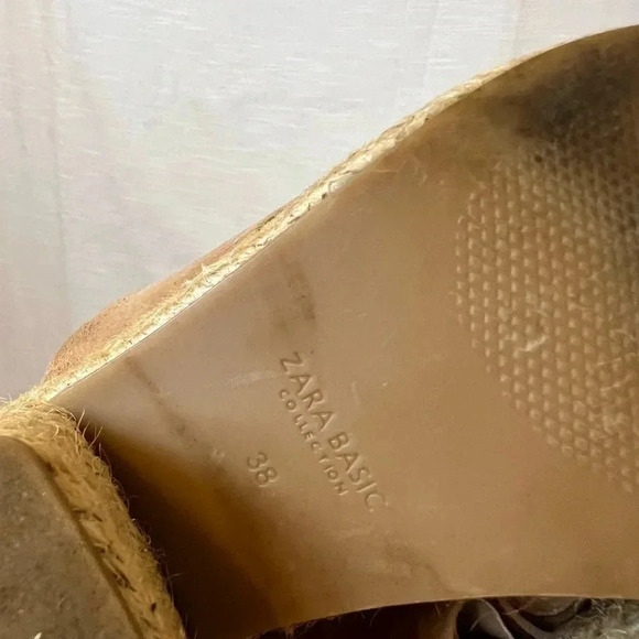 Zara Women’s Crossover Leather Wedge Sandals - Picture 10 of 11